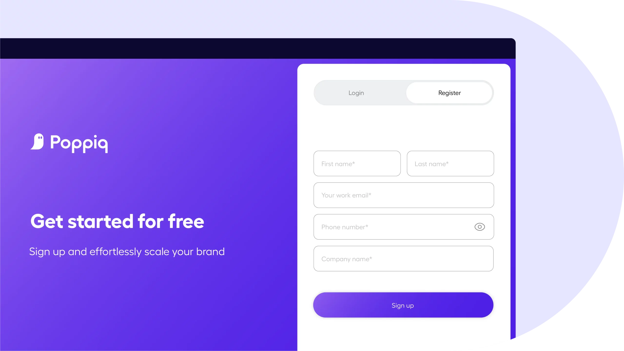 Sign in to the Poppiq Platform